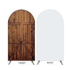 Lofaris Wooden Theme Dark Brown Double Sided Arch Backdrop