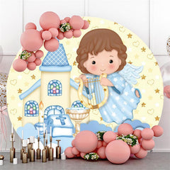 Its A Girl Doll Pink Theme Baby Shower Circle Backdrop