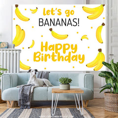 Lofaris Yellow Bananas Simple Happy Birthday Party Backdrop