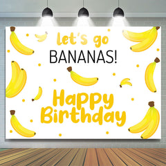 Lofaris Yellow Bananas Simple Happy Birthday Party Backdrop
