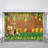 Lofaris Yellow Floral Easter Eggs Glass Backdrop For Party