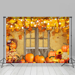 Lofaris Yellow Maples Pumpkin And Door Backdrop For Autumn