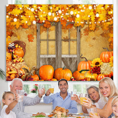 Lofaris Yellow Maples Pumpkin And Door Backdrop For Autumn