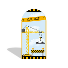 Construction Vehicles Theme Arch Backdrop Wall Cloth Cover For Birthday Baby Shower Party