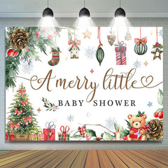 Christmas Gifts A Merry Little Baby Shower Backdrop