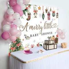 Christmas Gifts A Merry Little Baby Shower Backdrop