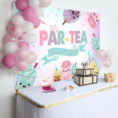 Pearl Milk Tea Lets Partea Happy Birthday Backdrop