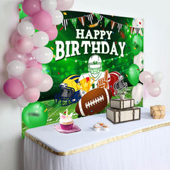 Lofaris Greenery Field Rugby Sports Happy Birthday Backdrop