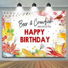 Lofaris Beer Crawfish Corn Camping Happy Birthday Backdrop