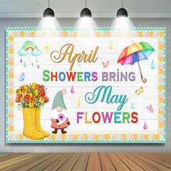 Lofaris Colorful April Showers Bring May Flower Backdrop