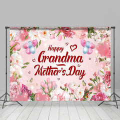 Lofaris Pink Sparkle Floral Grandma Mothers Day Backdrop