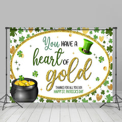 Lofaris You Have A Heart Of Gold Clover Thank You Backdrop