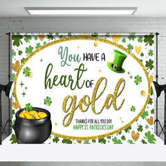 Lofaris You Have A Heart Of Gold Clover Thank You Backdrop