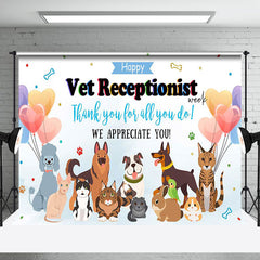 Lofaris Various Pets Vet Receptionist Thank You Backdrop