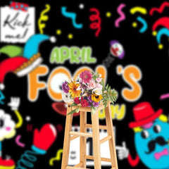 Lofaris Funny Colored Crown Happy April Fools Day Backdrop