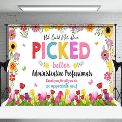 Lofaris Colored Floral Administrative Professionals Backdrop