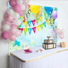 Lofaris Bunte Luftballons Konfetti Banner Geburtstagshintergrund, für fröhliche Feiern, professionelle Fotostudio-Requisiten
