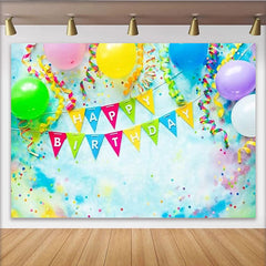 Lofaris Bunte Luftballons Konfetti Banner Geburtstagshintergrund, für fröhliche Feiern, professionelle Fotostudio-Requisiten