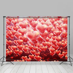 Lofaris Pink Dense Hearts Romantic Valentines Day Backdrop