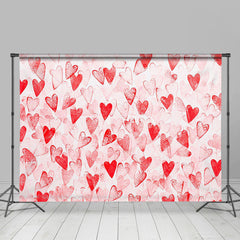 Lofaris Dense Red Hearts Romantic Valentines Day Backdrop