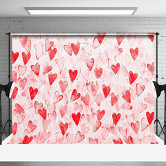 Lofaris Dense Red Hearts Romantic Valentines Day Backdrop