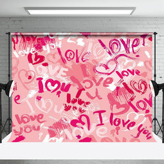 Lofaris Romantic Pink Graffiti Love Valentines Day Backdrop