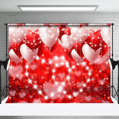 Lofaris White Red Balloons Lighted Valentines Day Backdrop