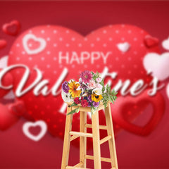 Lofaris Red Hearts Romantic Happy Valentines Day Backdrop