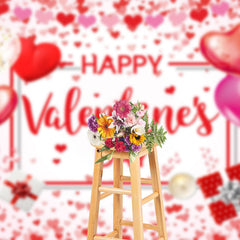 Lofaris Red Pink White Romantic Happy Valentines Day Backdrop