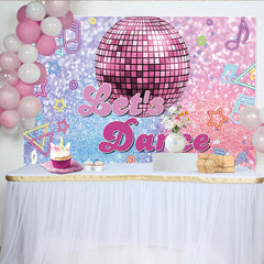 Lofaris Glitter Pink Disco Dance Photography Backdrop with Neon Music Notes, Vibrant Party Background for Studio Photoshoot and Event Decor