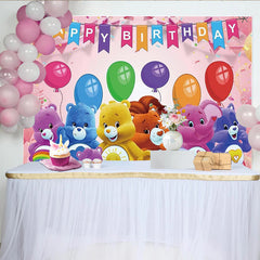Lofaris Colorful Cartoon Animal Birthday Backdrop, Festive Party Decoration for Kids Celebration
