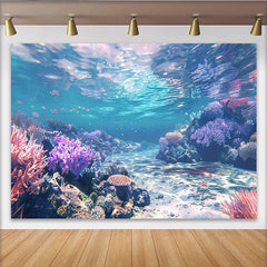 Lofaris Vibrant Coral Reef Underwater Photography Backdrop, Beautiful Ocean Scene Background for Studio Photoshoot