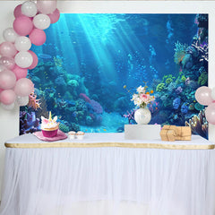 Lofaris Vibrant Underwater Coral Reef Photography Backdrop with Sunlight Rays, Beautiful Marine Life Background for Studio Photoshoot