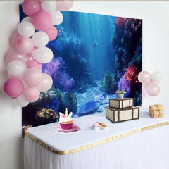 Lofaris Vibrant Underwater Coral Reef Photography Backdrop, Beautiful Ocean Theme Background for Studio Photoshoot