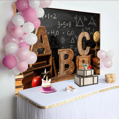 Lofaris Vintage Classroom Back To School Backdrop with ABC Letters, Educational Photography Background for School Events