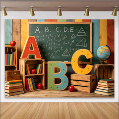 Lofaris Back to School Classroom Photography Backdrop with Chalkboard and Alphabet Letters, Educational Studio Background for Kids and Teachers
