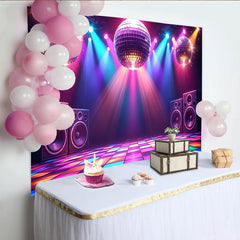 Lofaris Vibrant Disco Party Photography Backdrop with Colorful Lights, Dynamic Event Decor for Music Themed Photoshoot and Party