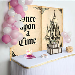 Lofaris Vintage Storybook Once Upon a Time Castle Photography Backdrop, Enchanted Fantasy Photo Background for Studio
