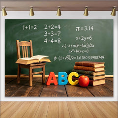 Lofaris Green Chalkboard Classroom Photography Backdrop, Back to School Learning Studio Background with ABC Letters and Books