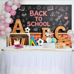 Lofaris Chalkboard Back To School Backdrop with Wooden Letters and Books, Educational Studio Background for Student Photoshoots