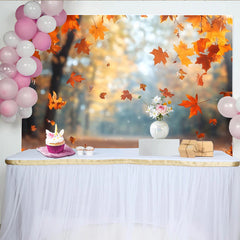 Lofaris Falling Orange Leaves Autumn Forest Photography Backdrop, Beautiful Natural Scenery Background for Studio Photoshoot