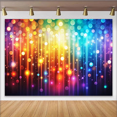 Lofaris Vibrant Rainbow Bokeh Photography Backdrop with Light Streaks, Sparkling Party Background for Studio Photoshoots