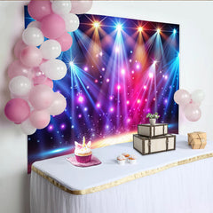 Lofaris Vibrant Stage Light Photography Backdrop with Sparkling Bokeh, Dynamic Party Background for Event and Studio Photoshoot