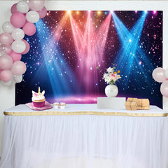 Lofaris Vibrant Stage Spotlight Photography Backdrop with Glitter and Sparkling Lights, Dynamic Party Background for Photoshoot