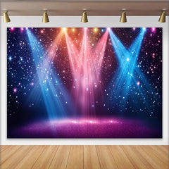 Lofaris Vibrant Stage Spotlight Photography Backdrop with Glitter and Sparkling Lights, Dynamic Party Background for Photoshoot