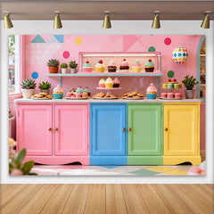 Lofaris Bunter Pastell-Süßigkeiten-Partyhintergrund, für Kindergeburtstage und Babypartys, fröhliche Desserttisch-Deko