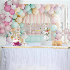 Create Pastel Balloon Dessert Cart Birthday Backdrop, Whimsical Party Decor for Cake Smash Photoshoot