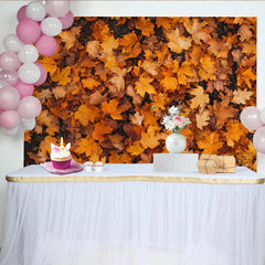 Lofaris Vibrant Orange Yellow Autumn Leaf Photography Backdrop, Natural Fall Foliage Background for Seasonal Photoshoots and Studio Use