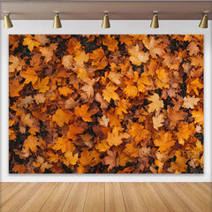 Lofaris Vibrant Orange Yellow Autumn Leaf Photography Backdrop, Natural Fall Foliage Background for Seasonal Photoshoots and Studio Use