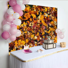 Lofaris Vibrant Autumn Leaves Photography Backdrop, Natural Seasonal Background for Studio Portrait and Photoshoot